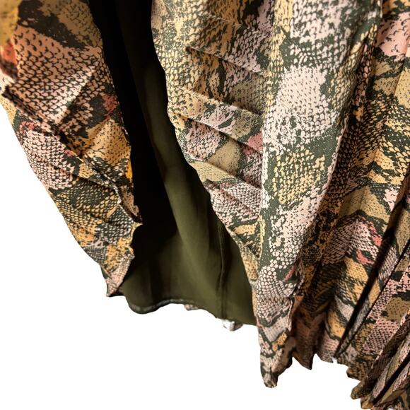 Banana Republic Snake Print Pleated Midi Skirt Women's Size 10 - Picture 9 of 11